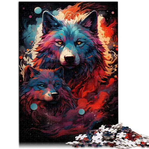 Puzzle | Puzzle Galaxy Wolf 1000 Teile Puzzlespielzeug Holzpuzzle Jedes Teil ist einzigartig – Anspruchsvolles Familienspaßspiel 1000 Teile (50 x 75 cm)