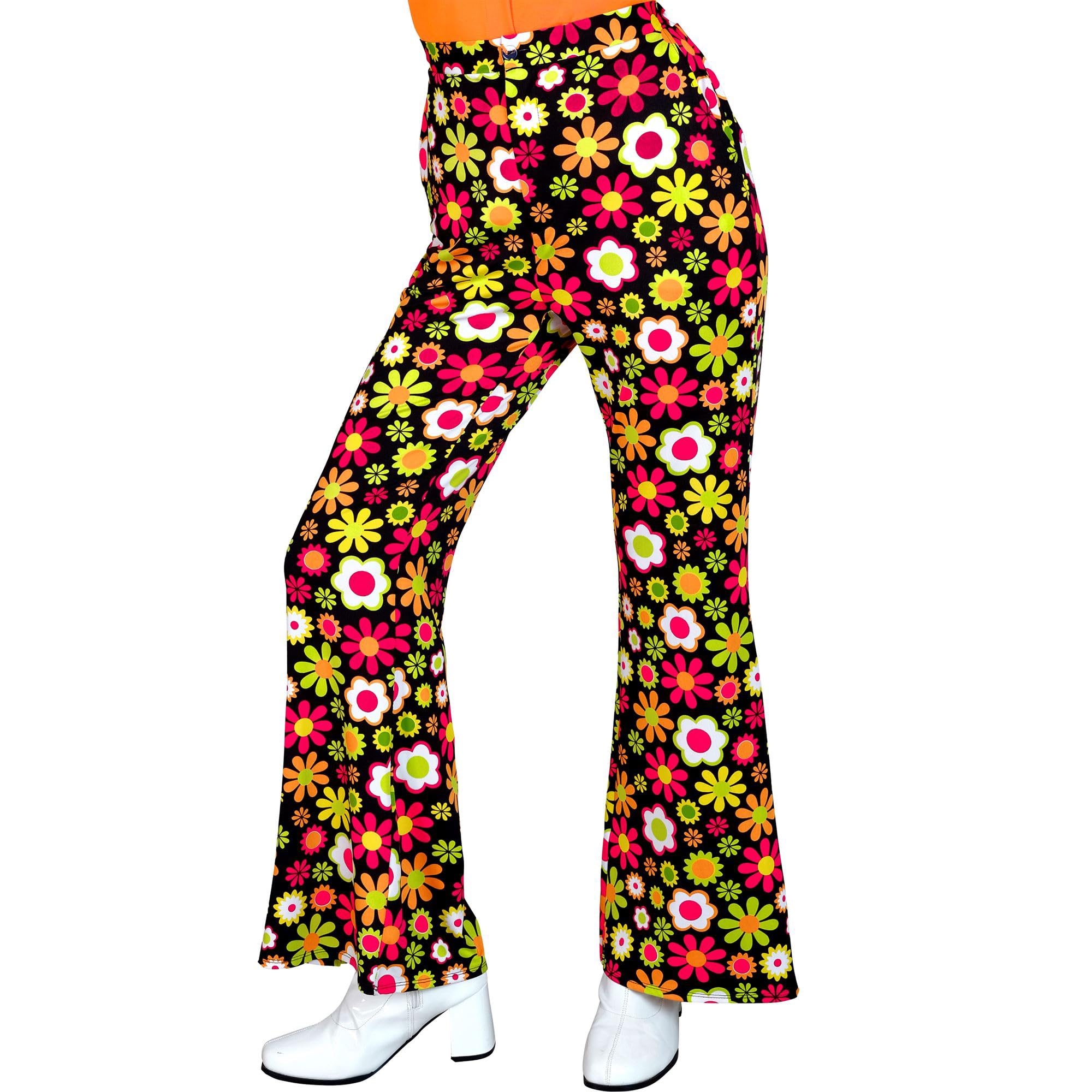 W WIDMANN MILANO Party Fashion - 60er Jahre Hose für Damen, Hippie, Reggae, Flower Power, Disco Fever, Schlagermove