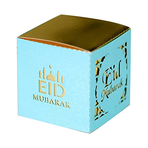 50 Stück Eid Süßigkeitenboxen Geschenkboxen Islamisches Festival Happy Fitr Supplies Personalisierte Geschenkbox