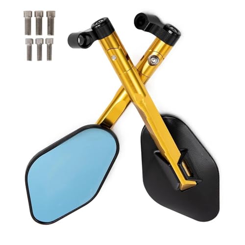 Für Benelli TNT TRE BX Für Caffe Für Quatro Für Velvet Universelle Motorrad Rückspiegel Mit 8mm Oder 10mmSchrauben Motorradspiegel-Set(Gold)