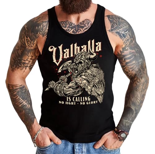 Herren Tanktop Muskel-Shirt für Wikinger Nordmann Keltic Fans der nordischen Mythologie: Walhalla is Calling