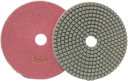 Keramikfliesen poliert, Schleifplatte, Diamant-Polierpads, 2 Stück, 5 Zoll, 125 mm, Diamant-Polierpad, trocken/nass, flexible Schleifscheiben for Polieren von Granit, Marmor, Stein, Schleifen, Schleif