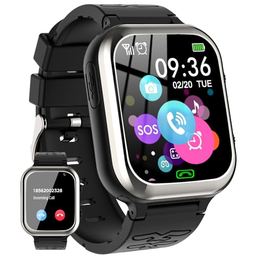 kaacly Kinder Smartwatch für Jungen Mädchen mit Telefon Anruf SOS Musik Video Kamera Schrittzähler Alarm, Smartwatch Kinder Geburtstag/Weihnachten Geschenke