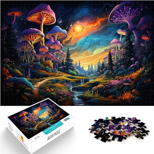 Puzzles Geschenke Spielzeug Schöne psychedelische Pilze 1000 Puzzles für Erwachsene 1000 Teile Holzpuzzle Dekomprimierendes geistiges Lernspielzeug 1000 Teile (50 x 75 cm)