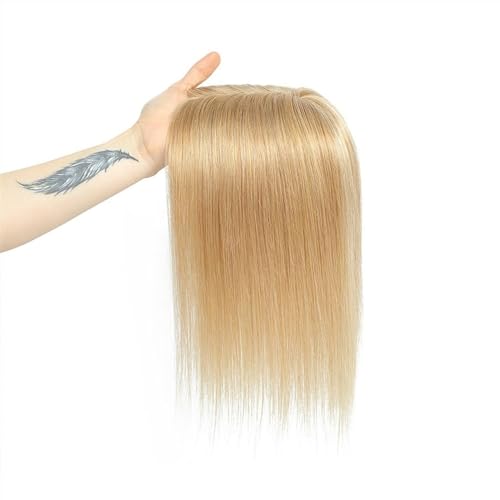 Haartopper für Frauen Haar-Topper for Frauen, Echthaar, Spitzen-Basis-Topper, 25,4–45,7 cm, brasilianisches Haar, glatte Haarteile, Clip-in-One-Piece-Haarverlängerungen for dünner werdendes Haar Haart