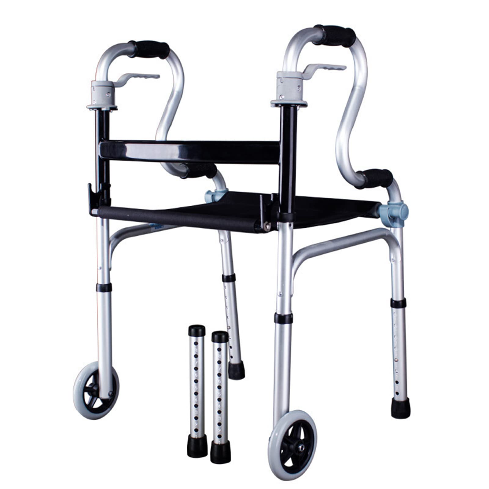 Rollator für Senioren, zusammenklappbar, höhenverstellbar, mit Rädern und Sitzgelegenheiten für ältere Menschen, sicher mobile Mobilitätshilfe, B Star of Light Run Forward