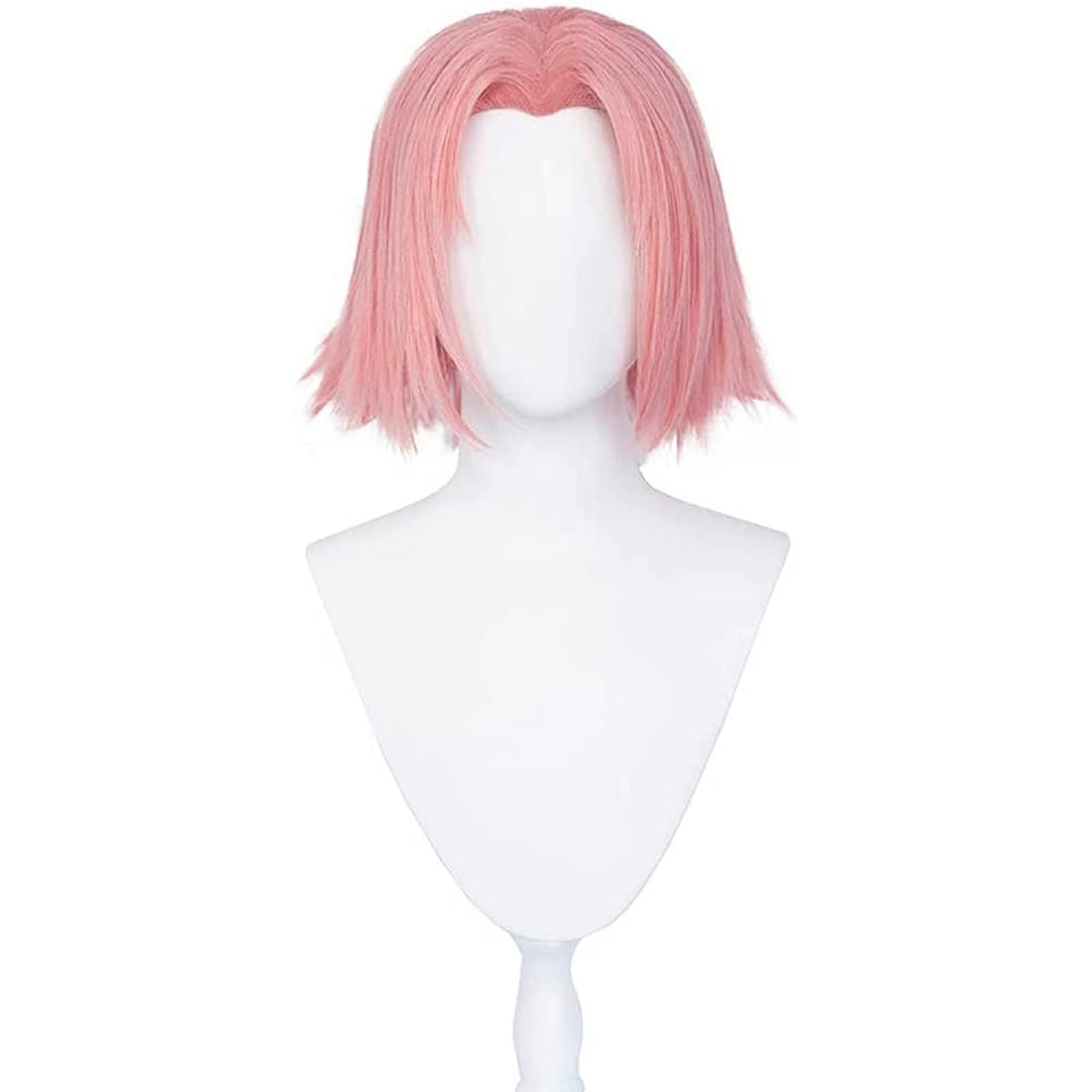 WCCNKK Cosplay Perücke Für Haruno Sakura, Synthetic Wig Perücke, Mit Kostenloser Perückenkappe, Halloween Kostüm Party Alltag Cosplay Pink Wig, Anime-Fan-Geschenk