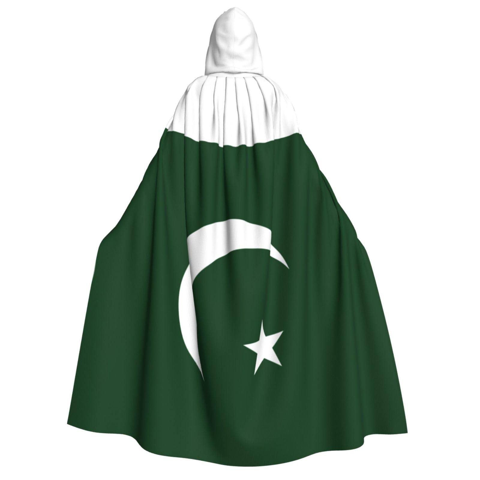 WURTON Flagge von Pakistan, Unisex, Kapuzenumhang, Kostüm, Damen, Herren, Vampir, Halloween, Cosplay, Karneval, Mottoparty