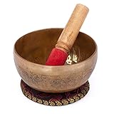 Tibetische Klangschale "Singing Bowl" mit BUDDHA Gravur von bodhi, ca. 450 g, Ø 11 cm