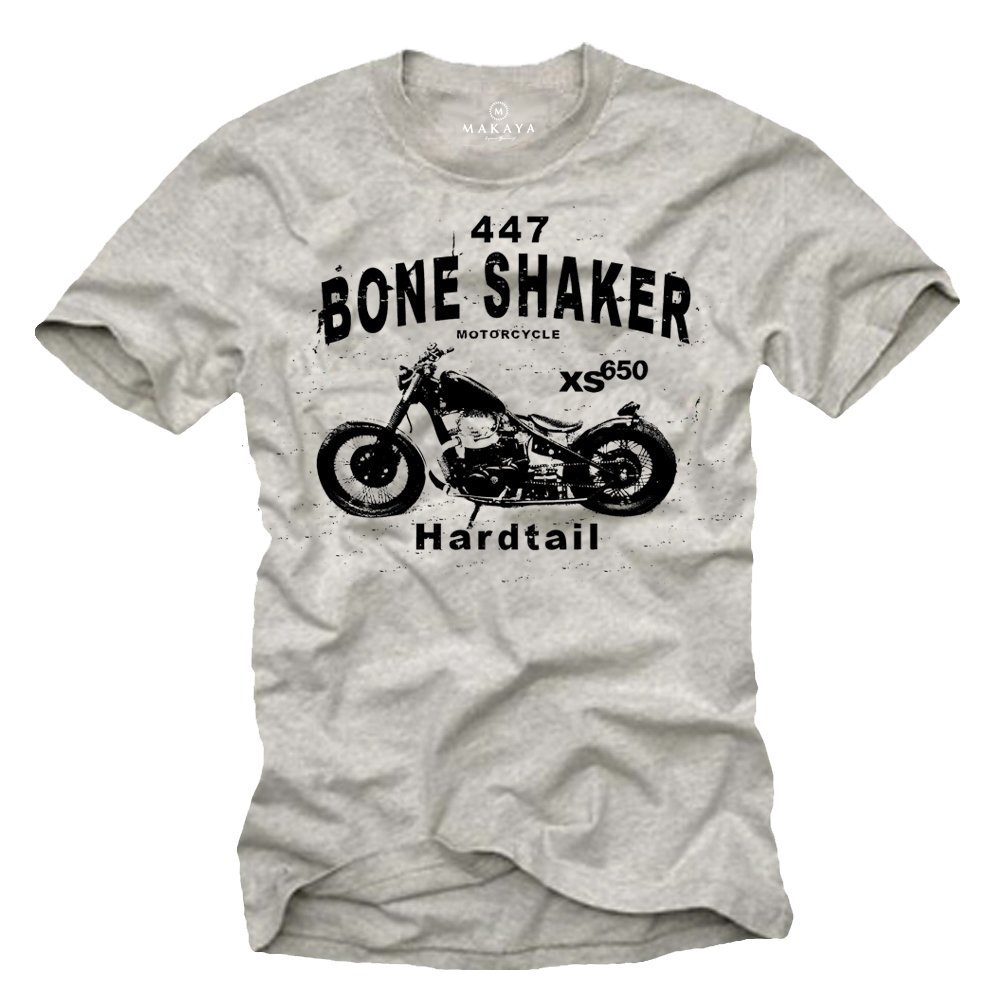 Biker T-Shirt für Herren Bobber XS 650 Motorrad grau Größe XL