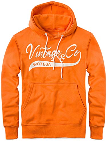 WOTEGA Herren Sweatshirt WT Star - Winter Hoodies für Männer - Sweater Orange - Kapuzen Pulli Herren, Orange (orange Peel 161359), L