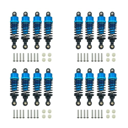 Remingtape 16 StüCk Aluminium Legierung Stoß DäMpfer DäMpfer Set für TT-01 TT01 TT-02 TT02 1/10 RC Auto Upgrade Teile,Blau