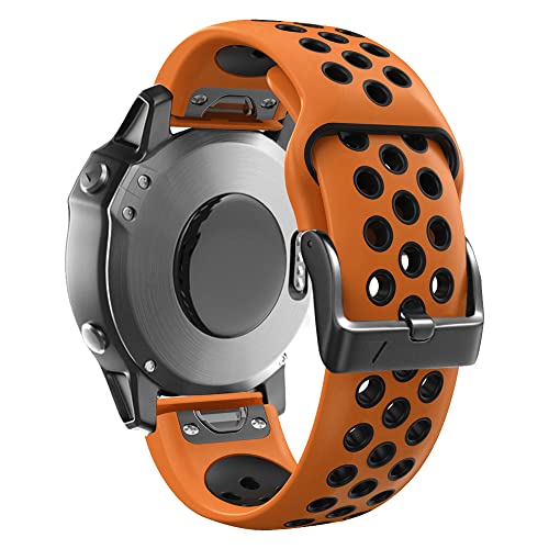 NEYENS Correa Smartwatch-Armband für Garmin Fenix 6 6X Pro 5 5X Plus 7 7X Epix 3 3HR 945, Silikonband 26, 22 mm, atmungsaktives Armband, 26mm Width, Achat