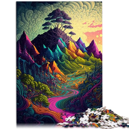 Puzzle für Psychedelisches Puzzle für Erwachsene, 1000 Teile, Holzpuzzle, Spaß für Aktivitäten zu Hause, Geburtstagsgeschenk, Reisegeschenk, 1000 Teile (50 x 75 cm)