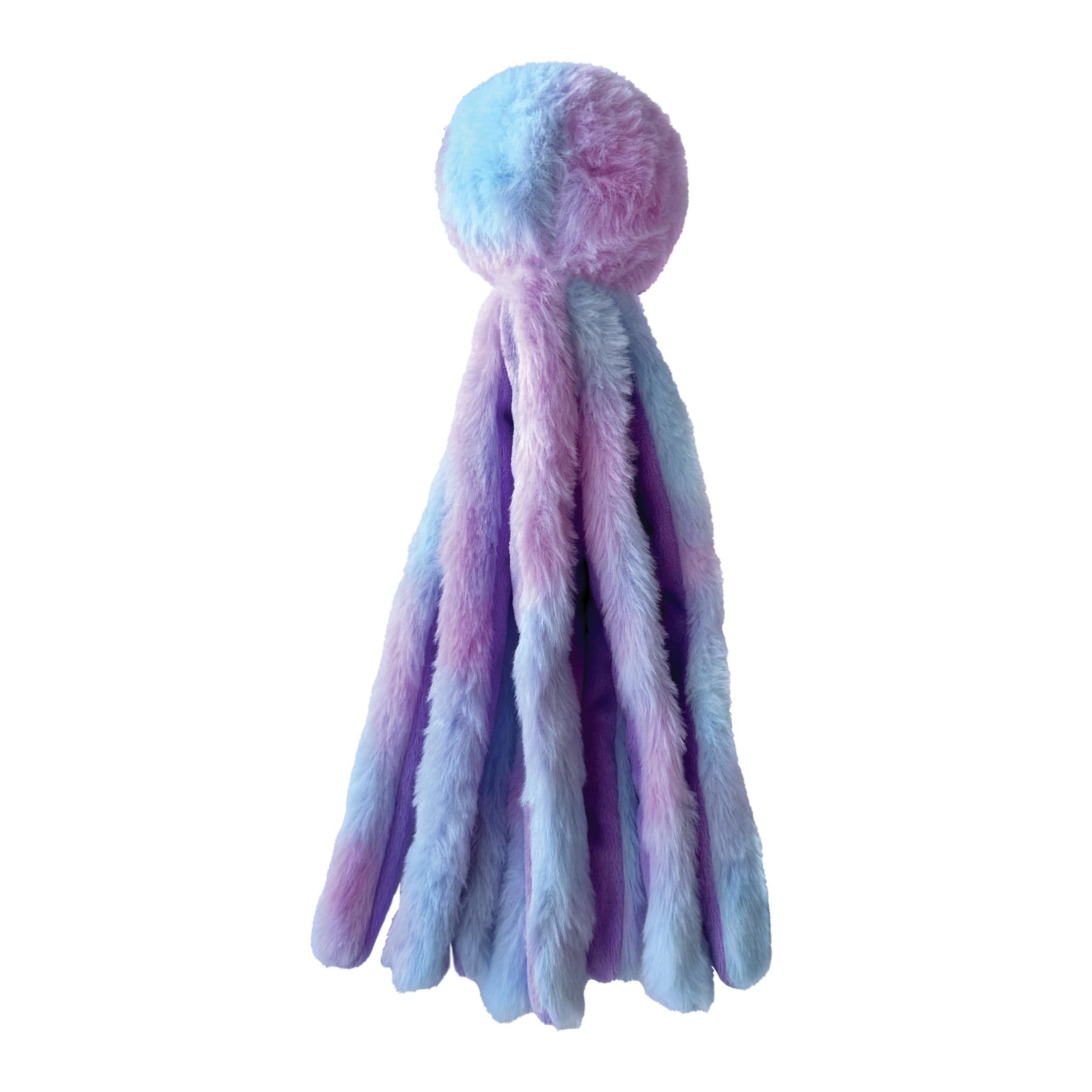 foufouBRAND Kleiner Fuzzy Wuzzy Octopus Haustierspielzeug, 32 cm Höhe, Pink und Lila, Haustierzubehör