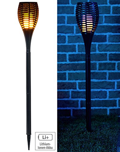 Luminea Gartenfackeln: LED-Gartenfackel, realistisches Flammenflackern, 2.200-mAh-Akku, IP44 (Künstliches Feuer Garten)