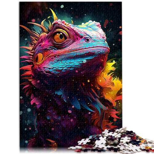 Puzzle für bunte Eidechsen, 1000-teiliges Puzzle für Erwachsene, Holzpuzzle, Familienspiele, Weihnachts- und Geburtstagsgeschenke, 1000 Teile (50 x 75 cm)