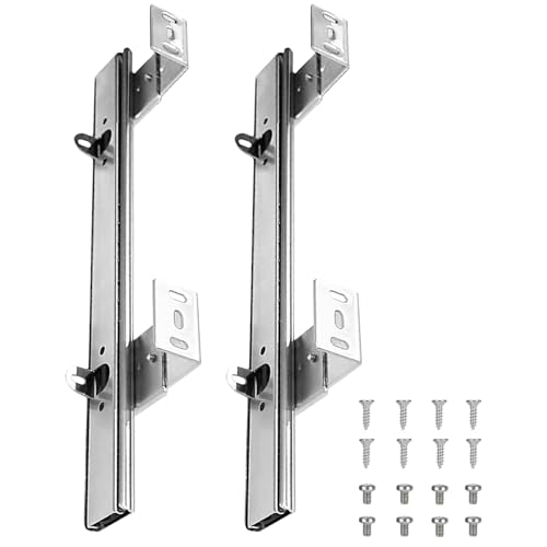 Teleskopschienen Tastaturauszug, Schwerlastauszügen Schienen Für Schublade/Tastaturablage, Untertischmontage, 1 Paar 55kg Belastbar, Läuferleisten Kugelführung Schubladenauszüge