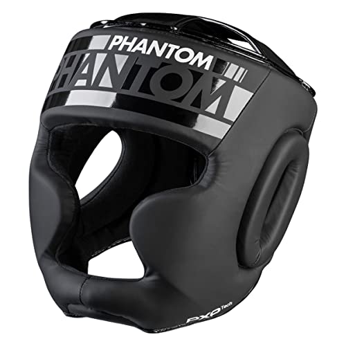 Phantom Kopfschutz APEX | Boxen MMA Muay Thai-Boxing Fighting | Herren Damen (Full Face - Schwarz)