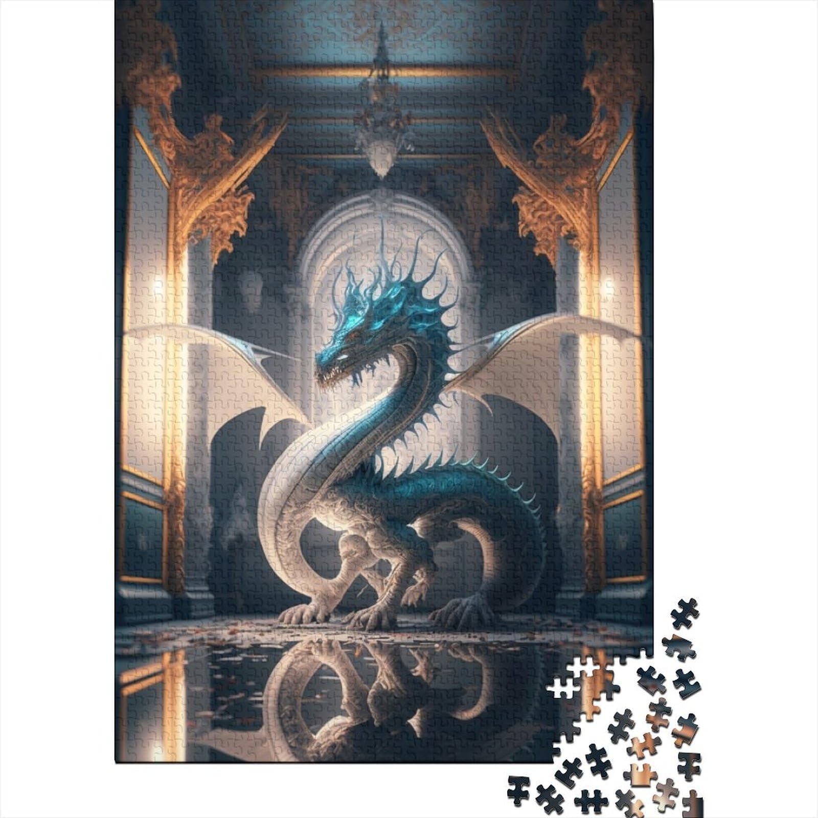 500 Teile für Erwachsene, schwierige Puzzles,Brave Dragon-Puzzles für Erwachsene, Teenager, interessante Puzzles zur Stressreduzierung (Größe 52x38cm)