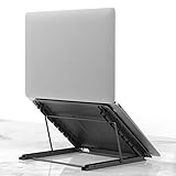 Laptop-/Tablet-Ständer, faltbar, tragbar, belüftet, universal, leicht, verstellbar, ergonomisch, Schwarz 2