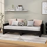 Sufrk Ausziehbares Tagesbett Schwarz Massivholz Kiefer 2X(80x200) cm Ausziehbett Bett Zum Ausziehen Sofa Bett Daybed Sofa Bett Mit Ausziehbett