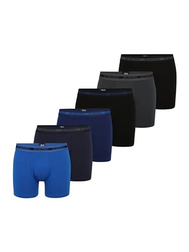 jbs Herren Boxershorts dunkelblau/schwarz/grau/himmelblau/taubenblau XXL