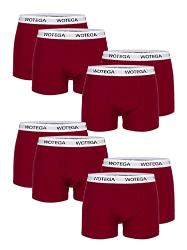 WOTEGA Joe Mens Underwear Basic Männer Boxershorts für Herren Marken Shorts Sport Unterhosen Boxer Set - 8er Pack, Biking red (191650), XL