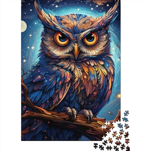 Fantasy Art Eulen-Puzzles, Puzzles für Erwachsene und Teenager, Kunst-Puzzles für Erwachsene, 500 Teile, Holzpuzzles für Erwachsene und Teenager 20,47x14,96 Zoll