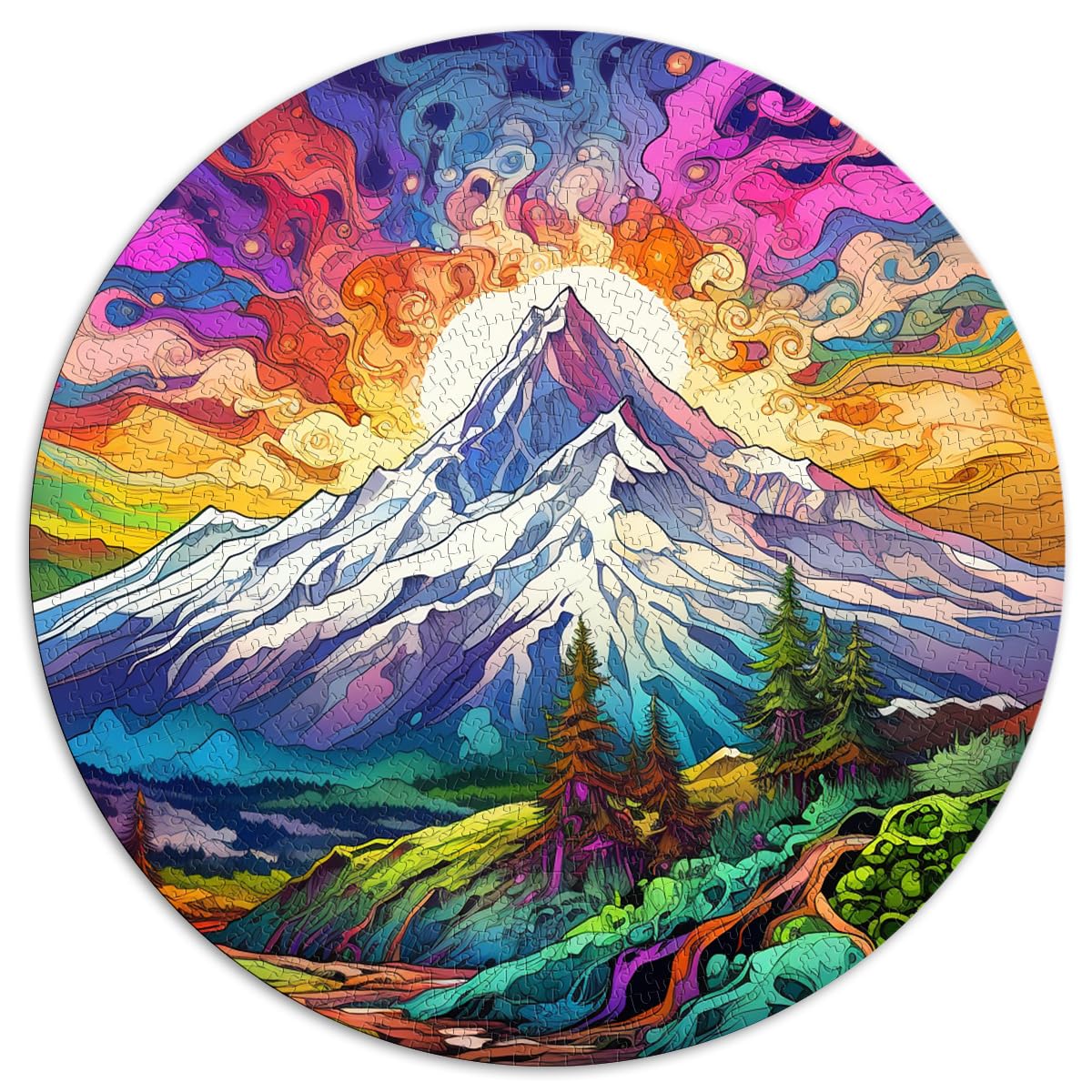 Puzzle-Geschenk Elbrus bunt 1000 Stück Puzzle für Erwachsene 67,5 x 67,5 cm Puzzle ganze Familie und die