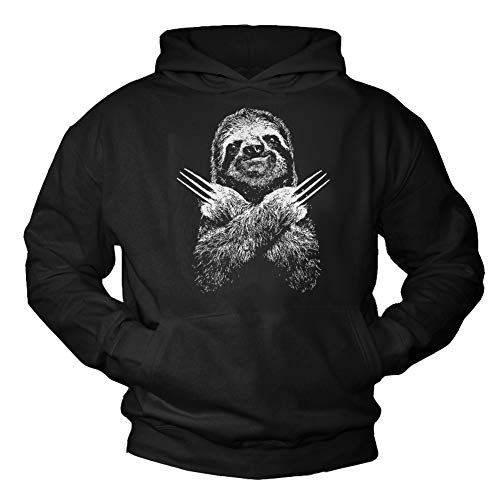 MAKAYA Lustiger Kapuzenpullover Unisex - Sloth Hoodie - Faultier Pullover mit Kapuze Herren/Damen/Jungen/Mädchen Schwarz Größe XXXXL