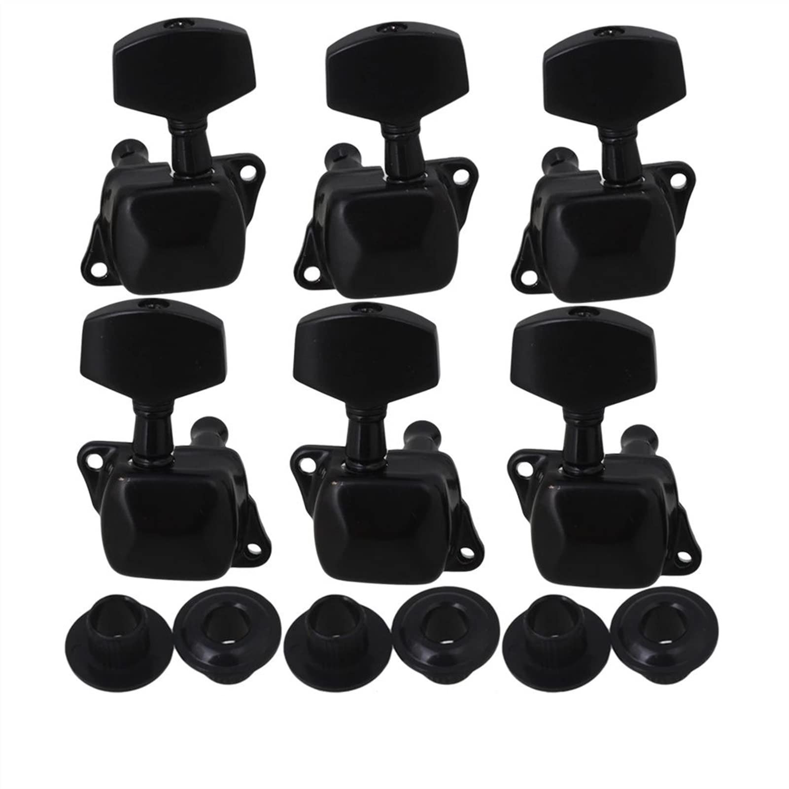 ALFAAL Schwarze Semiklosed Guitar Tuning Pegs Machine Heads 3L3R