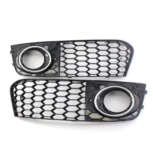 Frontgrills Für Für A4 B8 2008-2012 Sport Stil Front Stoßstange Grill Auto Styling Waben Nebel Licht Grill Mesh Front Bumper Grille(Silber)