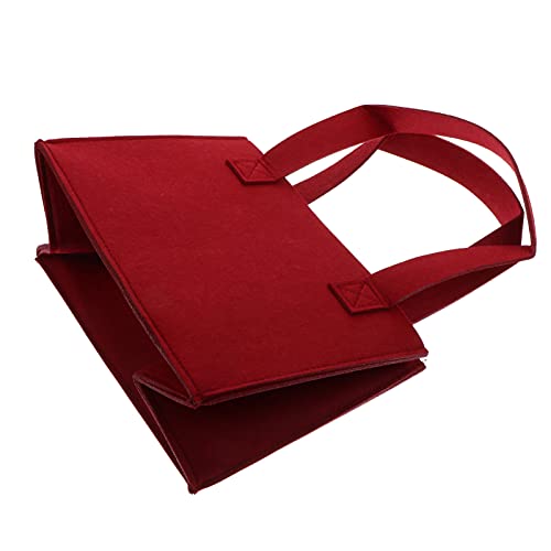 Isolierte Flaschentasche, Tragetasche for 6 Flaschen mit Trennwand, Filzträger, Aufbewahrungstasche, Tasche, tragbare Geschenktasche, rote Aufbewahrungsbox mit Griff, Wasserflaschenträger ( Color : Re