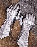 Battle-Merchant Plattenhandschuhe - Paar, blank, vernietet und vernäht - Panzerhandschuhe - Ritterhandschuhe - Mittelalter - LARP