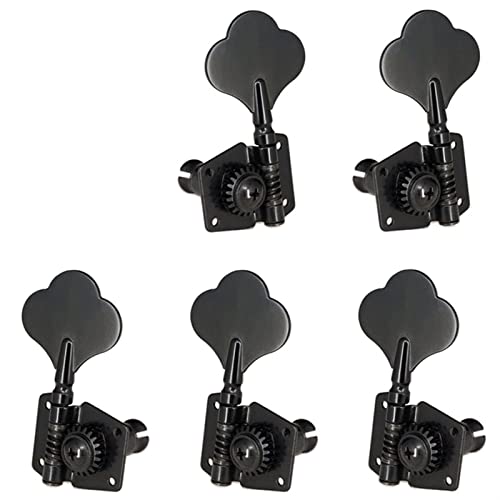 5 Stück Gitarrenzubehör Vintage Open Bass Gitarre Tuning Keys Pegs Mechaniköpfe Stimmwirbel für 5 Saiten, Bassgitarren-Stimmung (Farbe: Schwarz 2L3R)