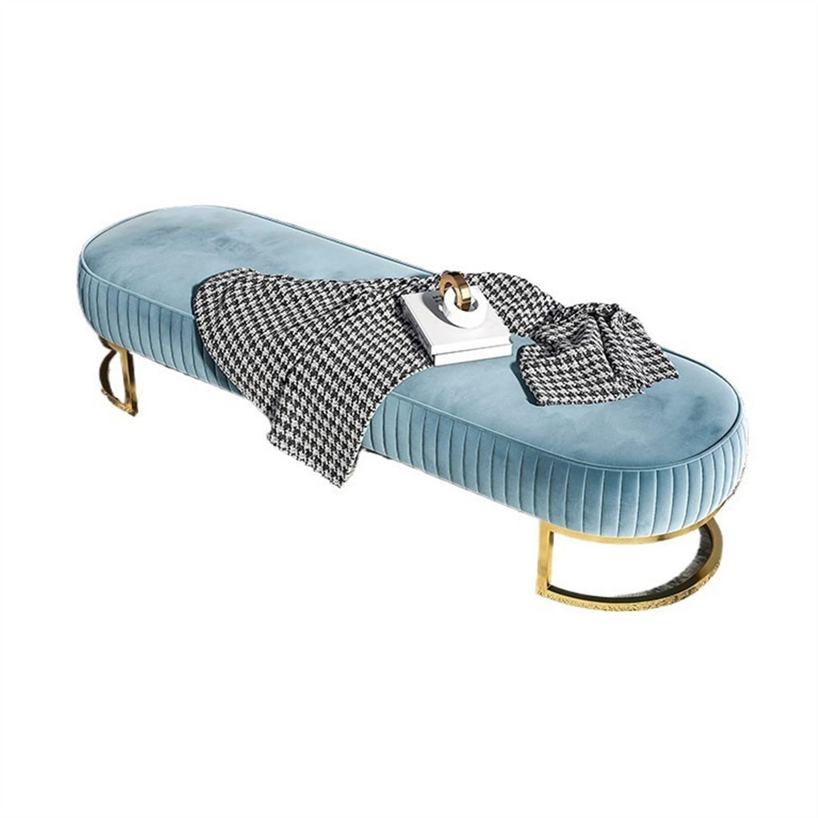 Sitzbank für Schlafzimmer Schuhgeschäft, Bekleidungsgeschäft, Schuhanprobebank, dekorativer langer Sofahocker, Zuhause, Schlafzimmer, Nachttischhocker, dekorative Möbel Bettbank(Blue,80cm)