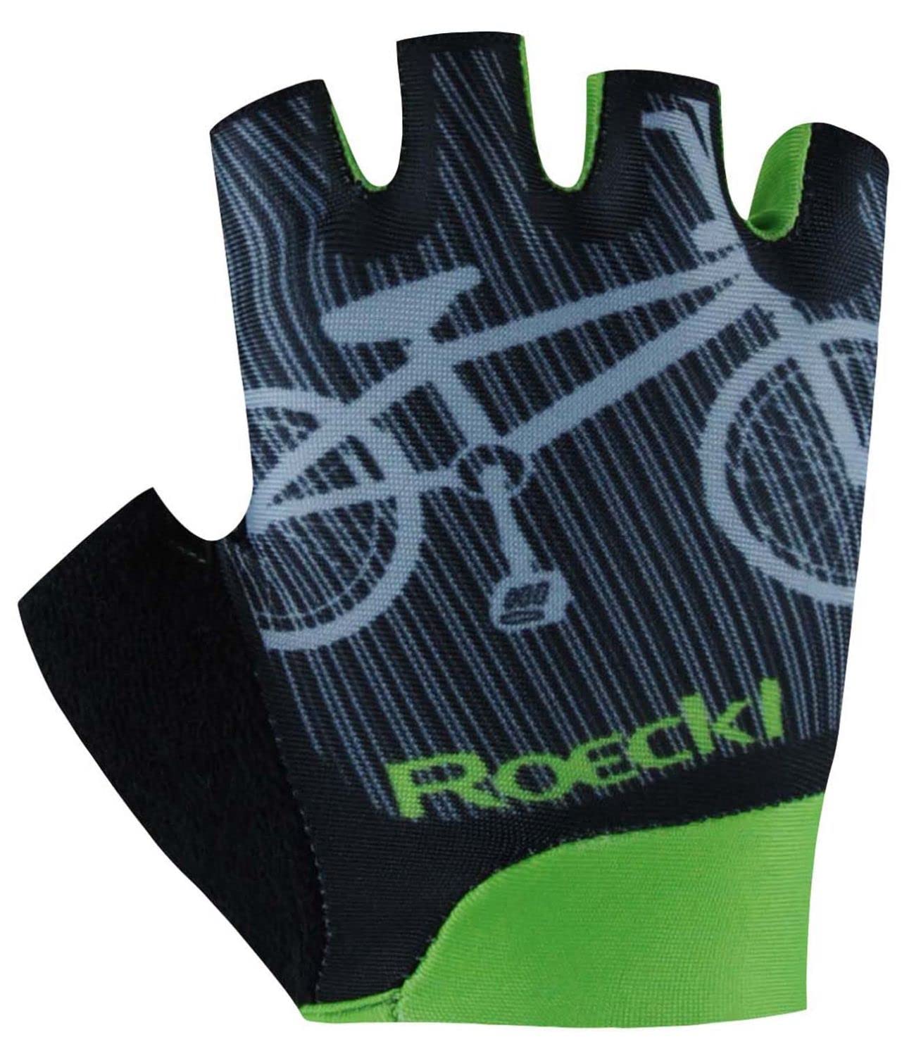 Roeckl Trapani Kinder Fahrrad Handschuhe kurz schwarz/grün 2023: Größe: 6