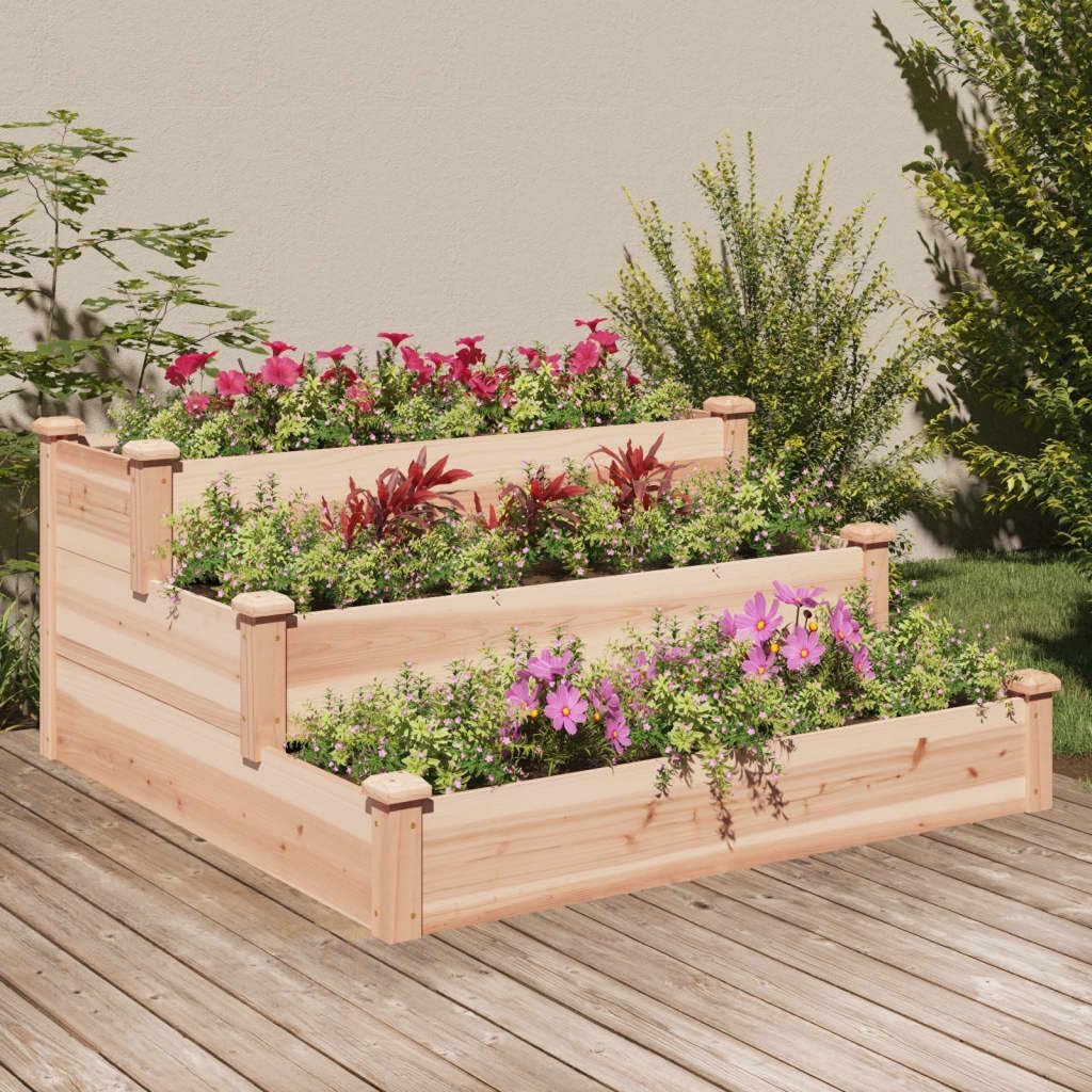 Hochbeete für Gemüse, großer Metall-Pflanzkasten, Stahl-Set, Blumenkräuter, Garten-Hochbeet, 120 x 120 x 56 cm, Massivholz, Tanne