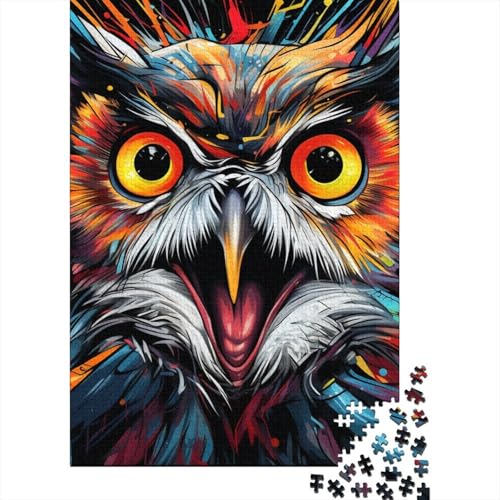 Art Fantasy Owl Holzpuzzle Puzzles für Erwachsene und Teenager Art Puzzles für Erwachsene 500 Teile Einzigartige Geburtstags 20,47x14,96 Zoll