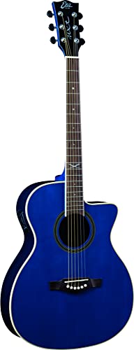 EKO GUITARS - NXT A100CE SEE THROUGH BLUE, Akustikgitarre Top aus Fichten, Boden und Griff aus Mahagoni, Griffbrett aus South American Roupana, Dreadnought Cutaway, Farbe Blau