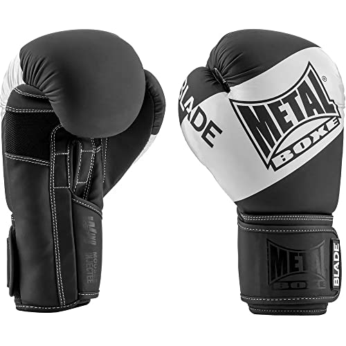 Metal Boxe Blade Boxhandschuhe, Unisex, Schwarz/Weiß, 12 oz