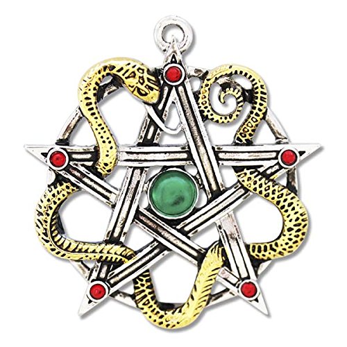 Ars-Bavaria Pentagram, Amulett Sulis Minerva, traumhaft schön, bicolor, mit roten und grünen Zirkonia