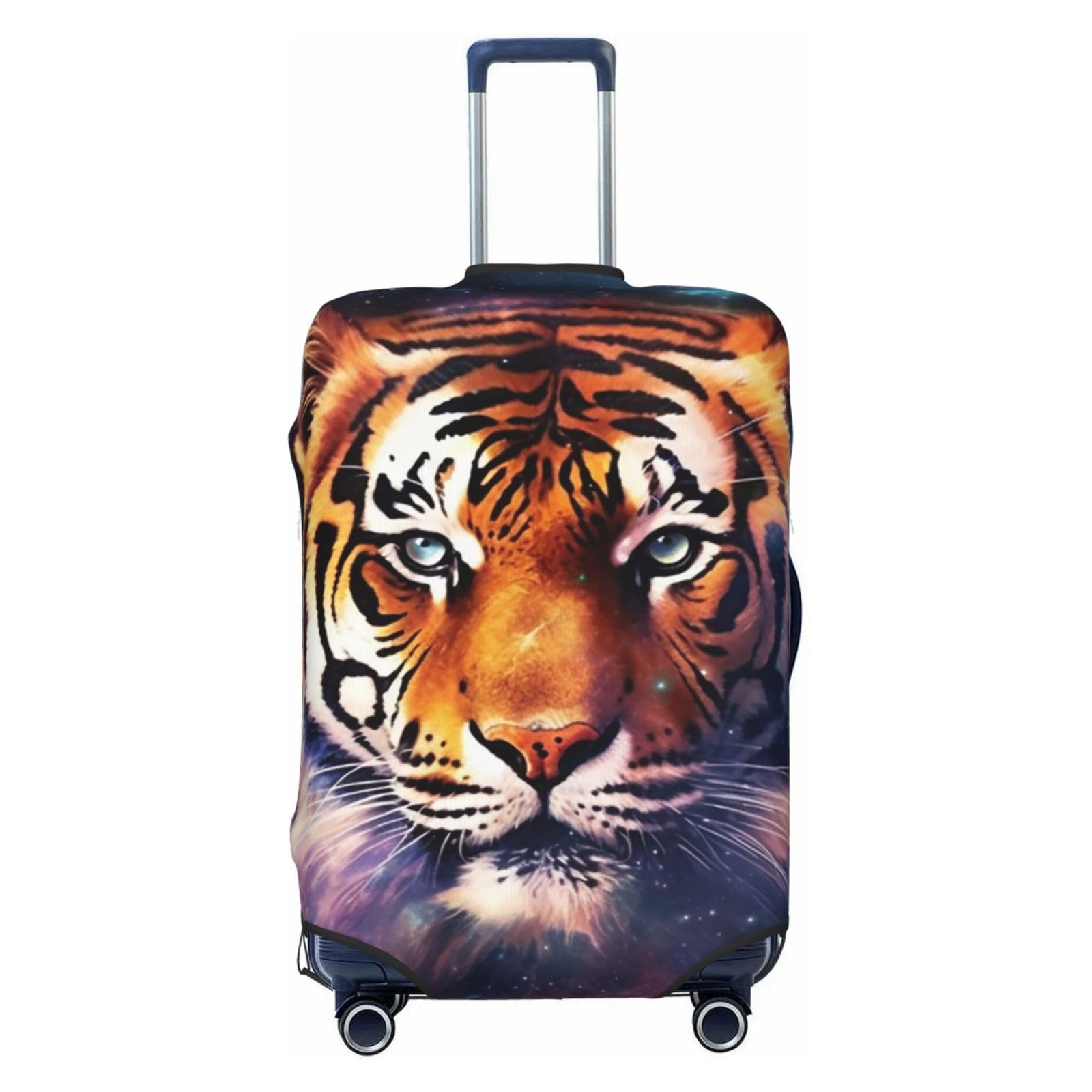 CSGJMYGS Galaxy Tiger Gepäckabdeckungen für Koffer, waschbar, modisch, dehnbar, kratzfest, passend für 45,7 - 81,3 cm große Gepäckstücke, Größe XL, Schwarz, Schwarz , XL