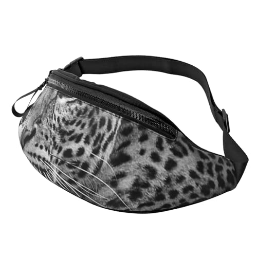 HSJFS Sporttasche mit Camouflage-Muster, für den Sport, Umhängetasche, lässige Brusttasche, Schwarz-weißes Leoparden-Tier, Einheitsgröße