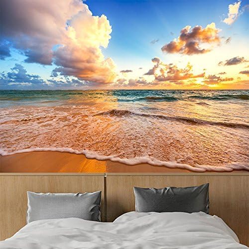 Schöne Sky Beach Waves Landschaft 3D Tapeten Wanddekoration Fototapete Sofas Wohnzimmer Wandbild Schlafzimmer-300cm×210cm