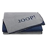 Joop! Uni Doubleface Wohndecke Silber-Navy, 150x200 cm