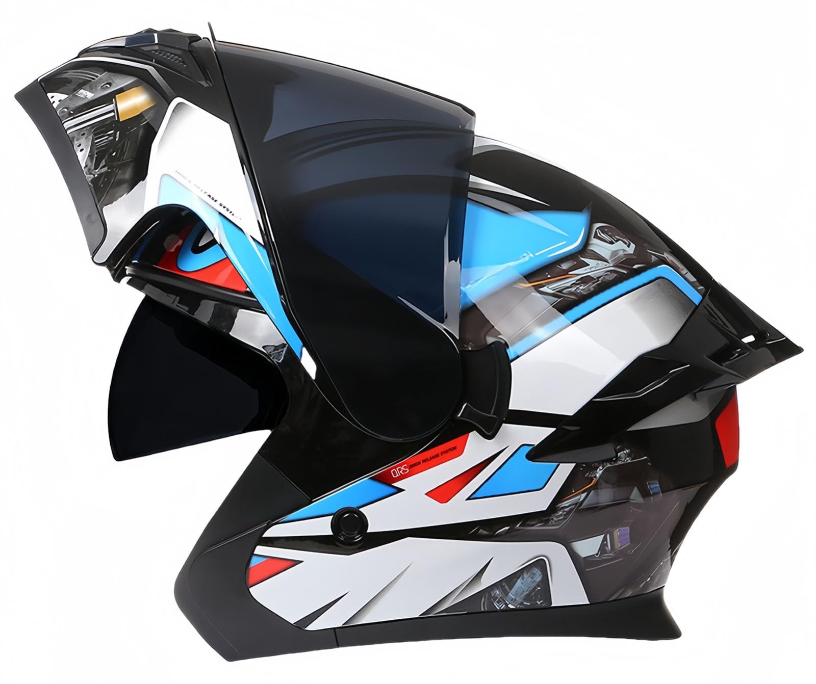 Modulare Motorradhelme, ECE/DOT-zugelassener integrierter Doppelvisier-Motorradhelm, für Erwachsene, Männer und Frauen A,XL61-62CM