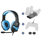 Konix Mythics Gaming-Zubehörpaket für PS4 - PS-400-Headset - Doppel-Ladestation - 3 m USB-Ladekabel - Daumenstützen