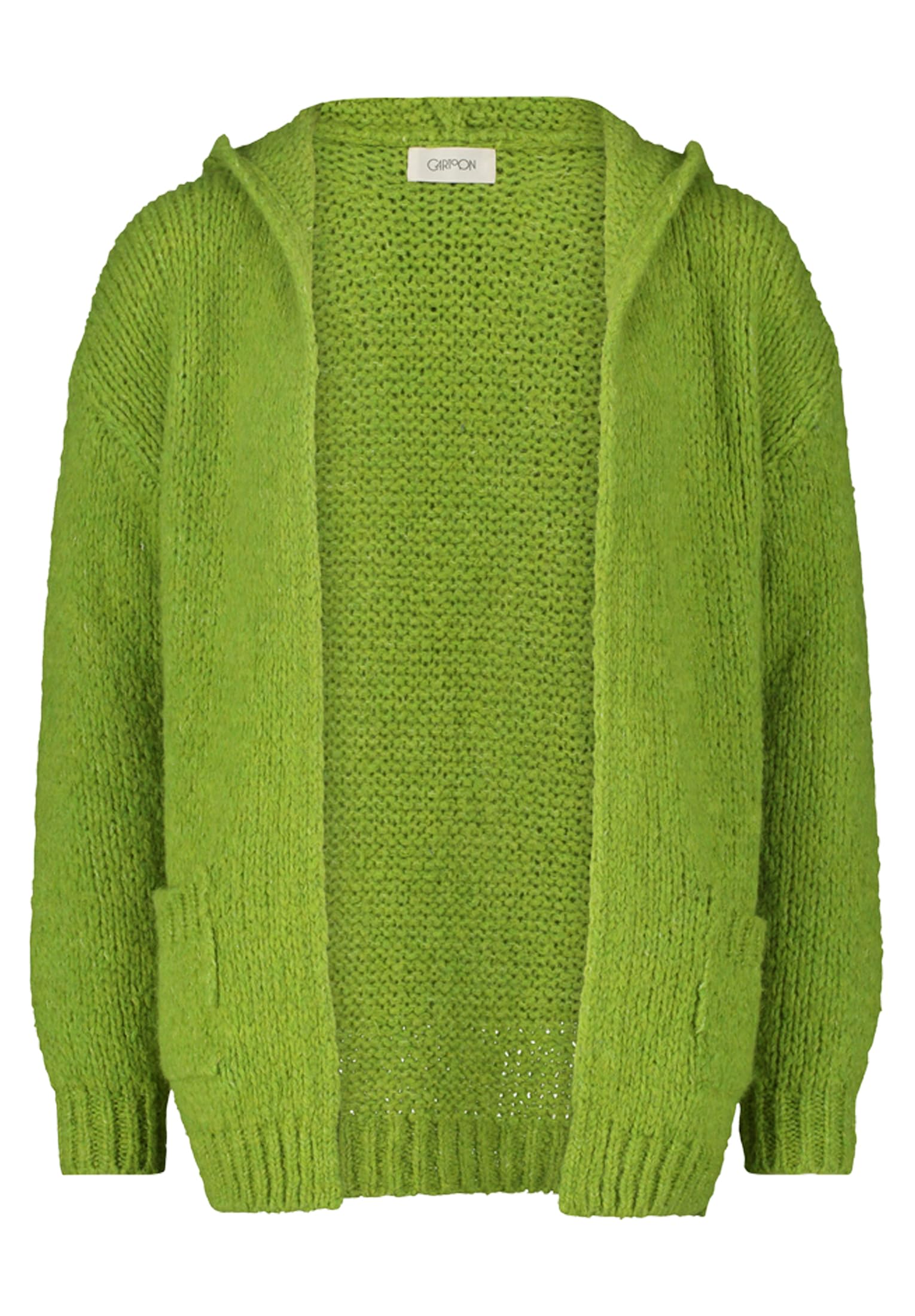 Cartoon Damen Strick-Cardigan unifarben Lima Bean Green,42